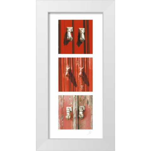 Door Handle I White Modern Wood Framed Art Print by Simon