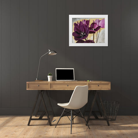 Flowers III White Modern Wood Framed Art Print by Sedalia, David