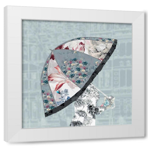 Umbrella I White Modern Wood Framed Art Print by Scaffardi, Sally