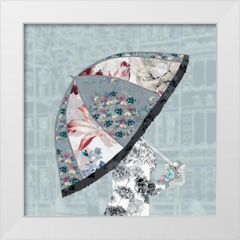 Umbrella I White Modern Wood Framed Art Print by Scaffardi, Sally