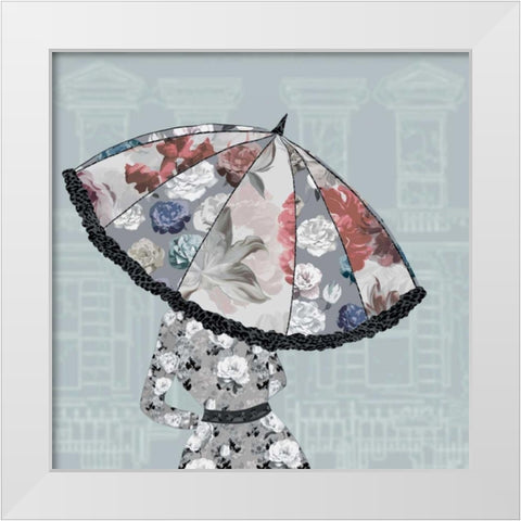 Umbrella II White Modern Wood Framed Art Print by Scaffardi, Sally