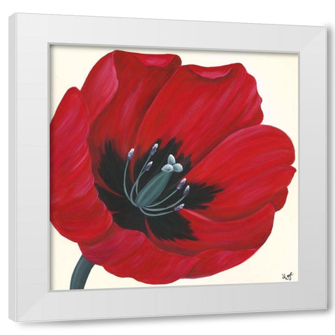 CRIMSON PASSION II White Modern Wood Framed Art Print by Lake, Kaye