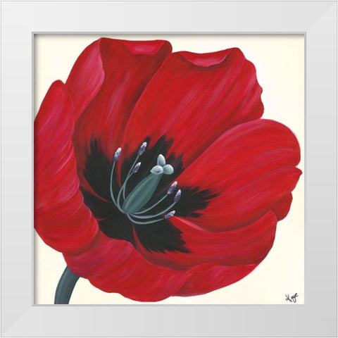 CRIMSON PASSION II White Modern Wood Framed Art Print by Lake, Kaye