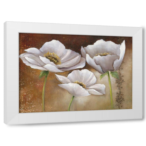 WHITE FLOWERS I White Modern Wood Framed Art Print by Withaar, Rian