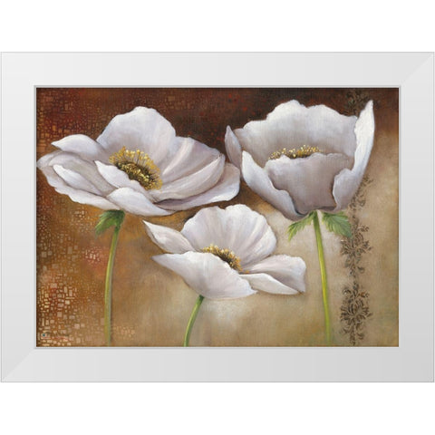 WHITE FLOWERS I White Modern Wood Framed Art Print by Withaar, Rian