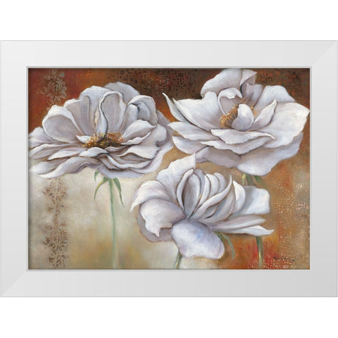 WHITE FLOWERS II White Modern Wood Framed Art Print by Withaar, Rian