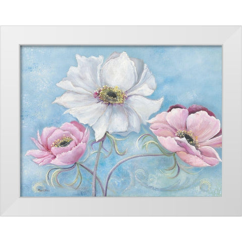 PASTEL FLOWERS I White Modern Wood Framed Art Print by Withaar, Rian