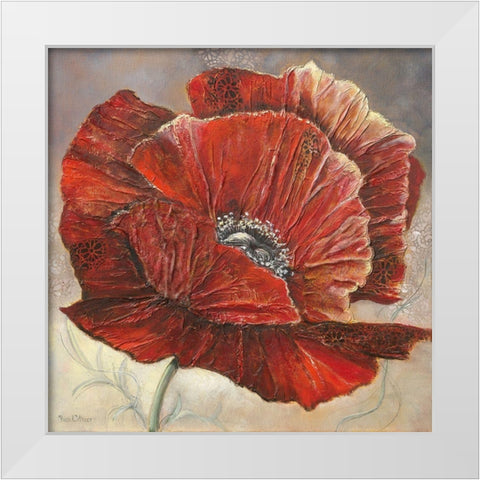 BOLD POPPY I White Modern Wood Framed Art Print by Withaar, Rian