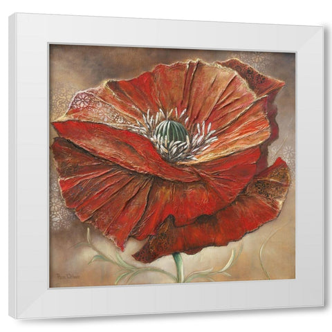 BOLD POPPY II White Modern Wood Framed Art Print by Withaar, Rian