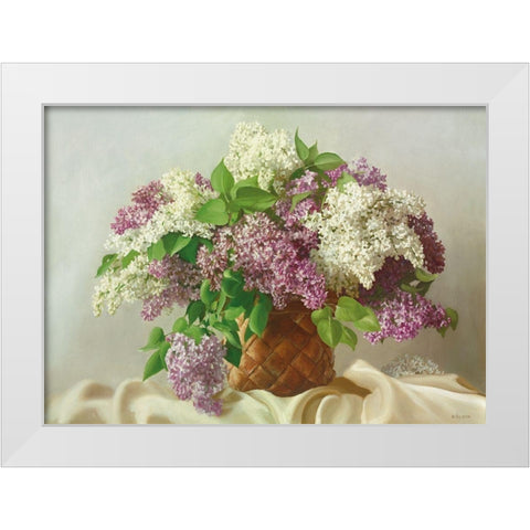 WHITE AND RED DELIGHT White Modern Wood Framed Art Print by Buzin, Igor