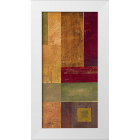 Squares I White Modern Wood Framed Art Print by Verbeek-Van Den Broek