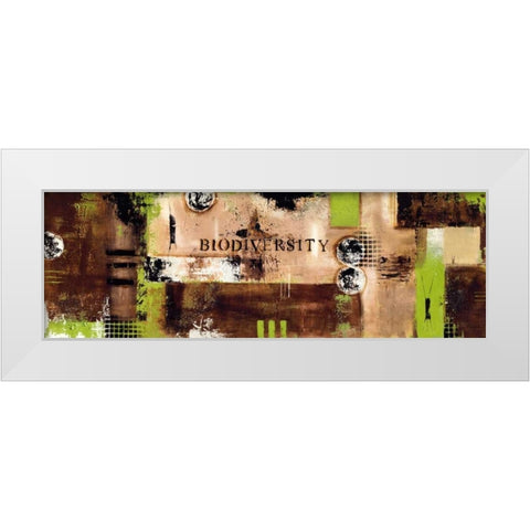 Biodiversity White Modern Wood Framed Art Print by Bugna, Severine