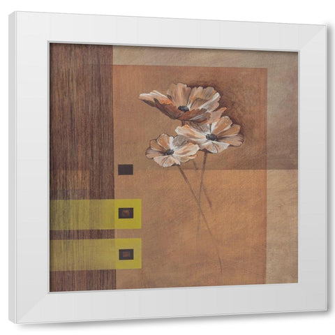 Elegant Flowers I White Modern Wood Framed Art Print by Verbeek-Van Den Broek