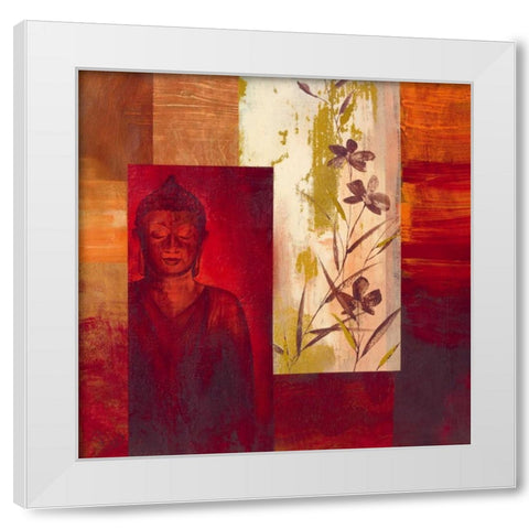 Buddha II White Modern Wood Framed Art Print by Verbeek-Van Den Broek