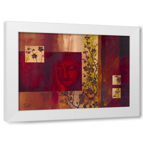 Buddha III White Modern Wood Framed Art Print by Verbeek-Van Den Broek