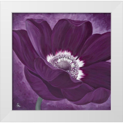 Purple Passion I White Modern Wood Framed Art Print by Lake, Kaye