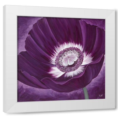 Purple Passion II White Modern Wood Framed Art Print by Lake, Kaye
