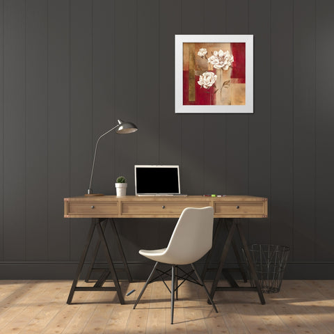 Shimmering Blossom White Modern Wood Framed Art Print by Verbeek-Van Den Broek