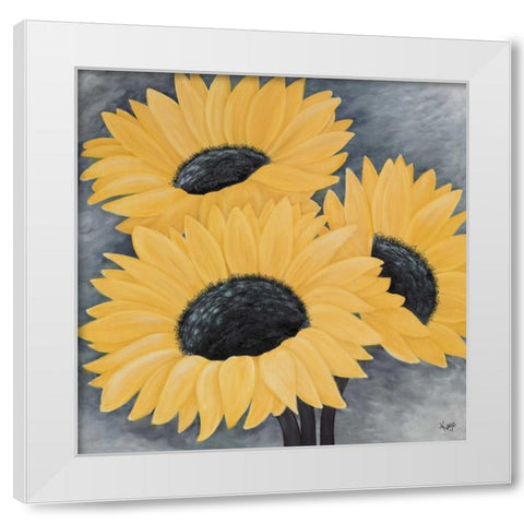 Sunflower Serenade II White Modern Wood Framed Art Print by Lake, Kaye