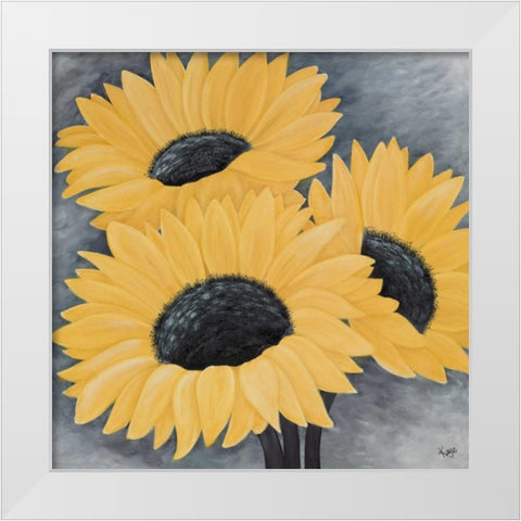 Sunflower Serenade II White Modern Wood Framed Art Print by Lake, Kaye