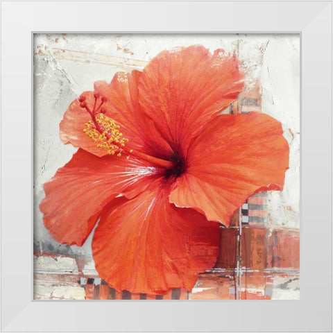 Hibiscus I White Modern Wood Framed Art Print by Sestillo, Enrico