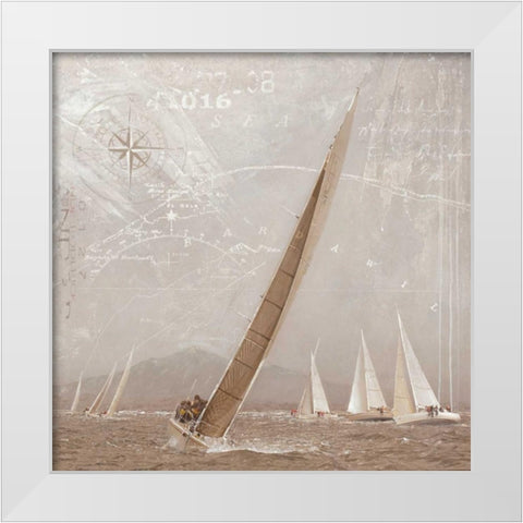 Yachting I White Modern Wood Framed Art Print by Gieben, Marteen