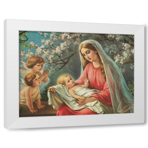 BLÃœTEN-MADONNA White Modern Wood Framed Art Print by Anonymous