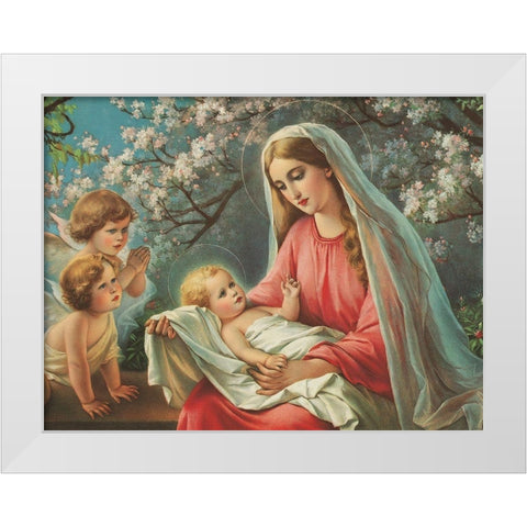 BLÃœTEN-MADONNA White Modern Wood Framed Art Print by Anonymous