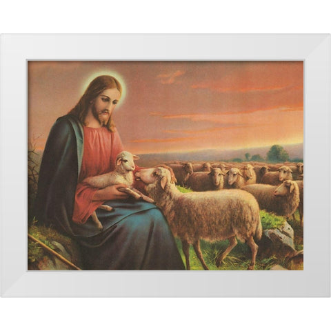 DER GUTE HIRTE White Modern Wood Framed Art Print by Anonymous