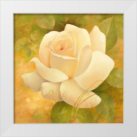 Smell Of Spring White Modern Wood Framed Art Print by Fasani