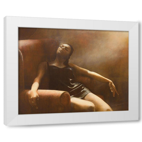 CLAUDIA White Modern Wood Framed Art Print by Sgarbossa, Antonio