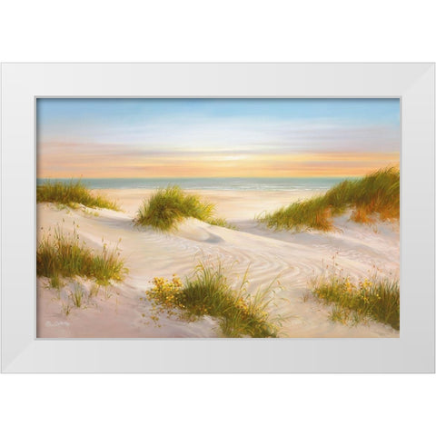 GOLDEN SUNSET I White Modern Wood Framed Art Print by Smith, B.