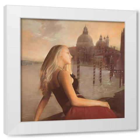 GIADA IN UN TRAMONTO VENEZIANO White Modern Wood Framed Art Print by Sgarbossa, Antonio