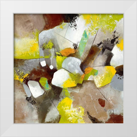 Explosion I White Modern Wood Framed Art Print by Krimm
