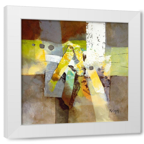 Explosion II White Modern Wood Framed Art Print by Krimm