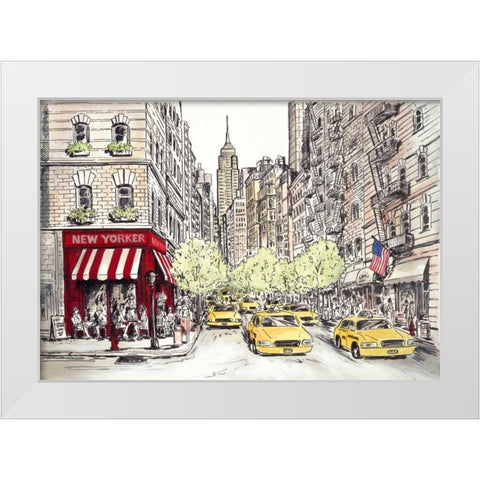 New Yorker White Modern Wood Framed Art Print by Marceau, Chloe