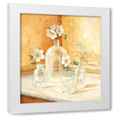 Still-Life WITH GLASSES I White Modern Wood Framed Art Print by v.d. Valk, Karin