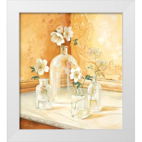 Still-Life WITH GLASSES I White Modern Wood Framed Art Print by v.d. Valk, Karin