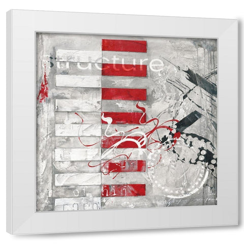 STRUCTURE White Modern Wood Framed Art Print by Finn