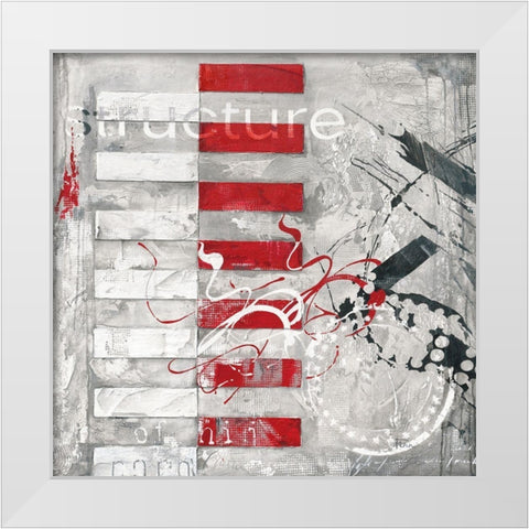 STRUCTURE White Modern Wood Framed Art Print by Finn