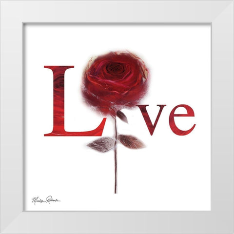 LOVE ROSE White Modern Wood Framed Art Print by Robertson, Marilyn