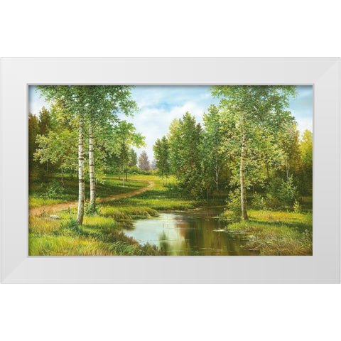 NEAR NOVOSIBIRSK White Modern Wood Framed Art Print by Osipova, Svetlana