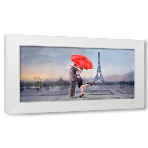 Paris Love White Modern Wood Framed Art Print by Tarin, Michael