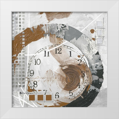 ENDLESS TIME BROWN I White Modern Wood Framed Art Print by Finn