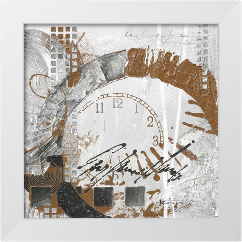 ENDLESS TIME BROWN II White Modern Wood Framed Art Print by Finn