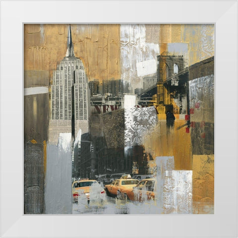 CHRYSLER BUILDING White Modern Wood Framed Art Print by Pax
