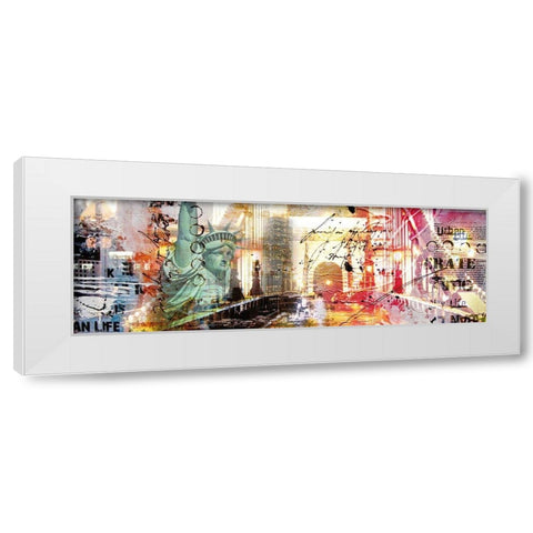 NEW YORK COLLAGE White Modern Wood Framed Art Print by Pax