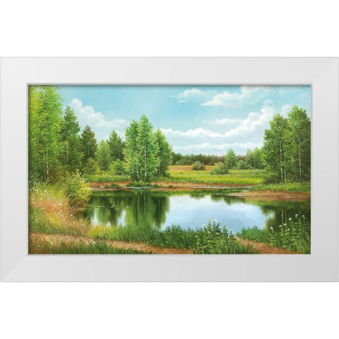 NEAR MOSCOW White Modern Wood Framed Art Print by Osipova, Svetlana