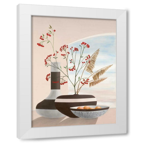 Rowan Berries I White Modern Wood Framed Art Print by Sedalia, David