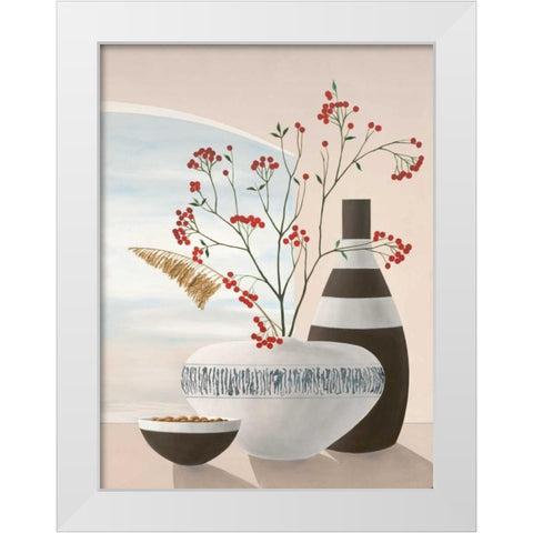 Rowan Berries II White Modern Wood Framed Art Print by Sedalia, David